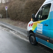 Wasserrohrbruch am Rodersberg Bayreuth. Foto: Susanne Monz