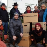 Mit Elena Michel, Sebastian Norck und Franziska Falterer (vordere Reihe, v.l.) hoffen die Unterstützer des Zukunftsquartiers Kreuz auf baldige Umsetzung ihres Konzepts. Foto: Elena Michel