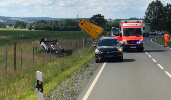 Unfall bei Goldkronach im Landkreis Bayreuth. Foto: Redaktion