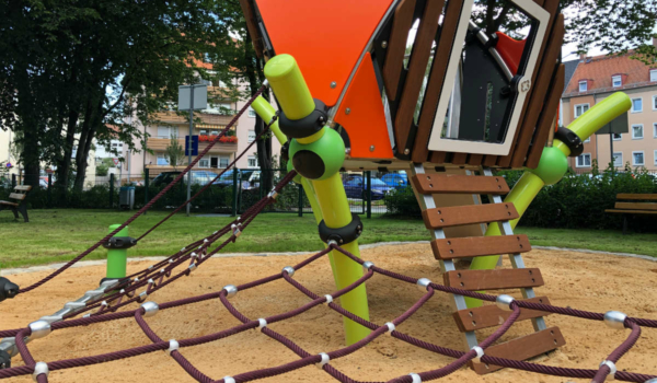 Bayreuths neuer Spielplatz in der Peuntgasse. Archivfoto: Frederik Eichstädt