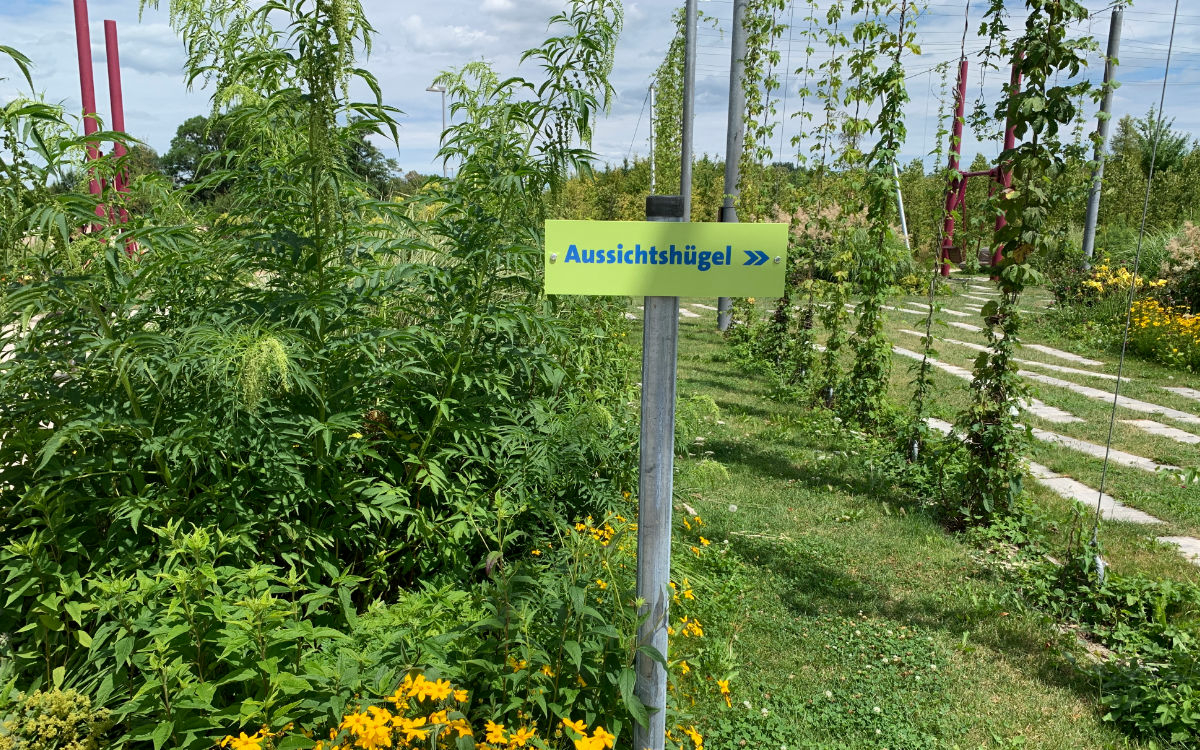 Zum Aussichtspunkt in Bayreuth weist dieses Schild. Foto: Katharina Adler