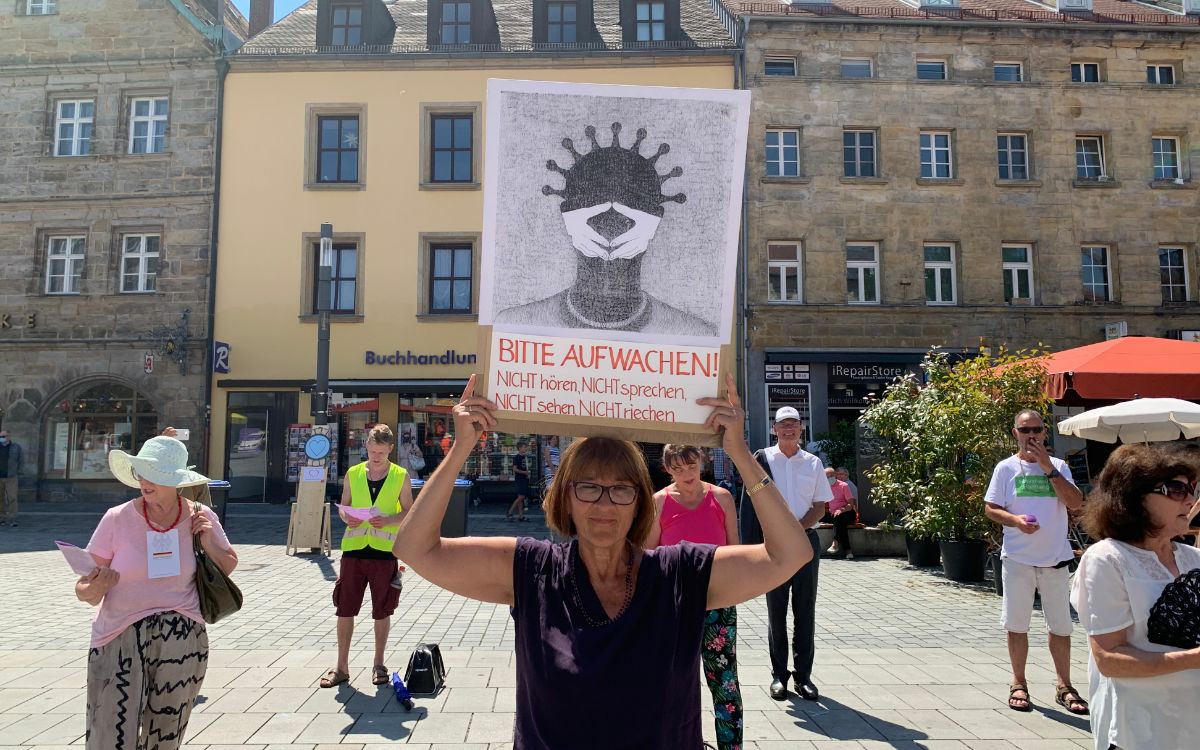 Am Freitag demonstriert die Bürgerbewegung 20plus1 in Bayreuth gegen die Corona-Beschränkungen. Foto: Katharina Adler