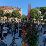 Die Aktivisten von Fridays For Future haben eine Demonstration organisiert, um ihren Rückhalt für das Bürgerbegehren vom Radentscheid Bayreuth zu zeigen. Foto: Katharina Adler