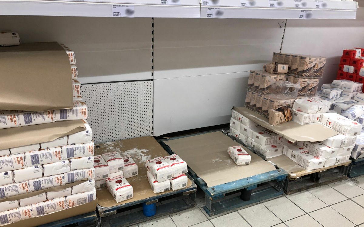 So sieht die Mehl-Lage in Bayreuther Lebensmittelmärkten aus. Foto: Privat