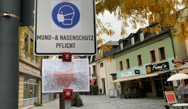 Maskenpflicht an öffentlichen Plätzen in Bayreuth. Symbolfoto: Katharina Adler