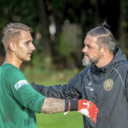 Torwarttrainer Udo Gans und Sebastian Kolbe von der SpVgg Bayreuth: Foto: Peter Glaser / SpVgg Bayreuth