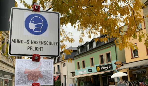 Maskenpflicht an öffentlichen Plätzen in Bayreuth. Symbolfoto: Katharina Adler