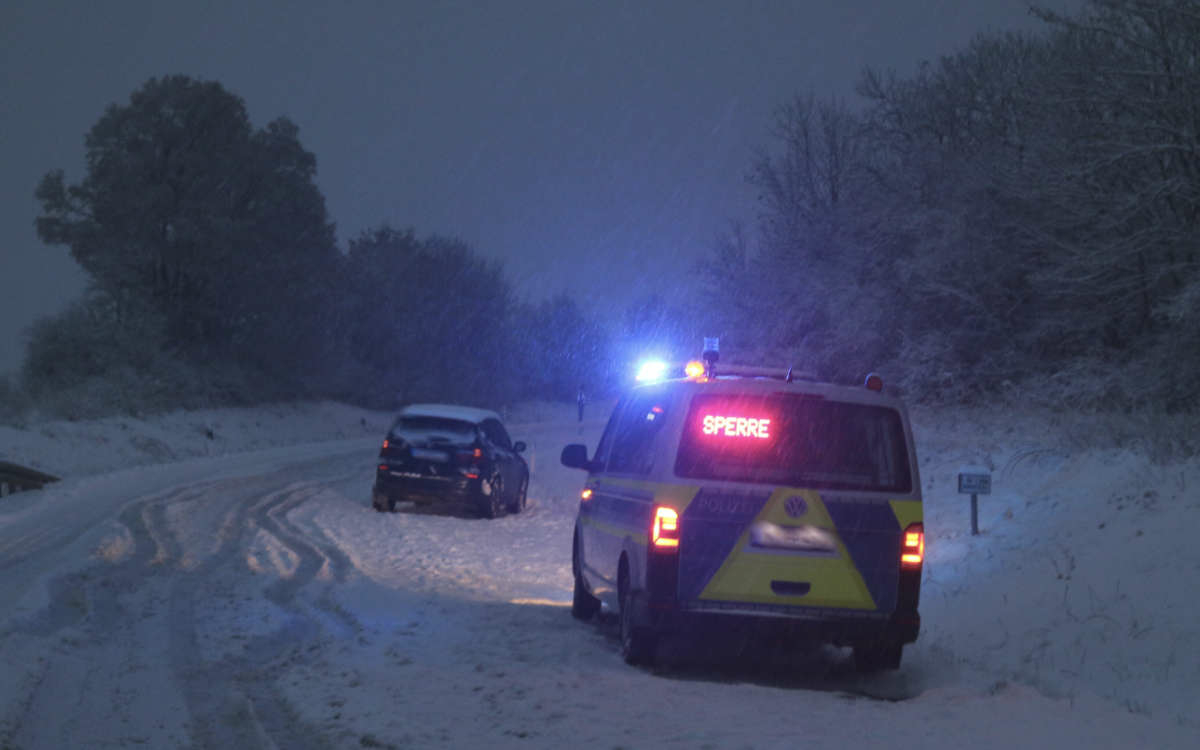 Unfall in Franken bei Schnee und Eis. Foto: News5/Weddig