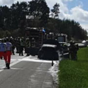 Fahrzeugbrand auf der A9 im Landkreis Bayreuth. Foto: VPI Bayreuth