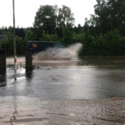 Wetter-Chaos in Bayreuth. Straßen sind überschwemmt. Foto: Privat