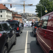 Mit einer Blitzaktion haben Klimaaktivisten in Bayreuth am Samstag (12.6.2021) an mehreren Stellen auf ihre Ziele aufmerksam gemacht. Foto: privat