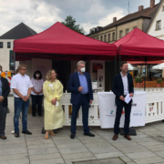 Der Impfcontainer in Bayreuth öffnet für diese Woche noch einmal seine Pforten. Archivfoto: Michael Kind