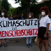 Protestaktion am Rande der Festspieleröffnung: 