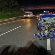 Schwerer Unfall auf der A9 bei Bayreuth Nord. Foto: Feuerwehr Bindlach