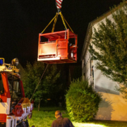 Spektakuläre Rettung in Neustadt bei Coburg. Foto: Merzbach / News5