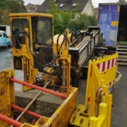 Mit dem Spülbohrverfahren wurde am Rodersberg in Laineck eine Wasserleitung unter der Steinach verlegt. Bild: Stadtwerke Bayreuth