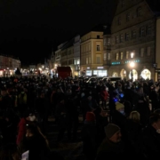 Corona-Demo in Bayreuth am 24. Januar 2022: Es demonstrierten wieder 1.500 Corona-Kritiker und Impfgegner in der Innenstadt. Bild: Jürgen Lenkeit