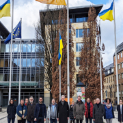 Die Mitglieder des Bayreuther Stadtrats zeigen sich solidarisch mit der Ukraine. Foto: Stadt Bayreuth